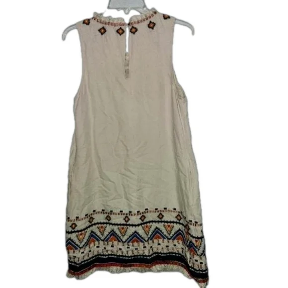 Anthropologie Akemi + Kin Reagan sleeveless shift dress sz 4 Boho Embroidered - Picture 7 of 7